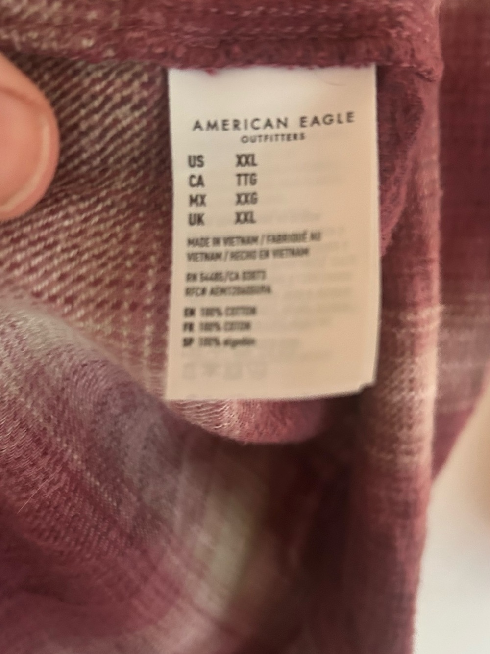 American Eagle Red Plaid Oversized Shirt - Picture 5 of 6